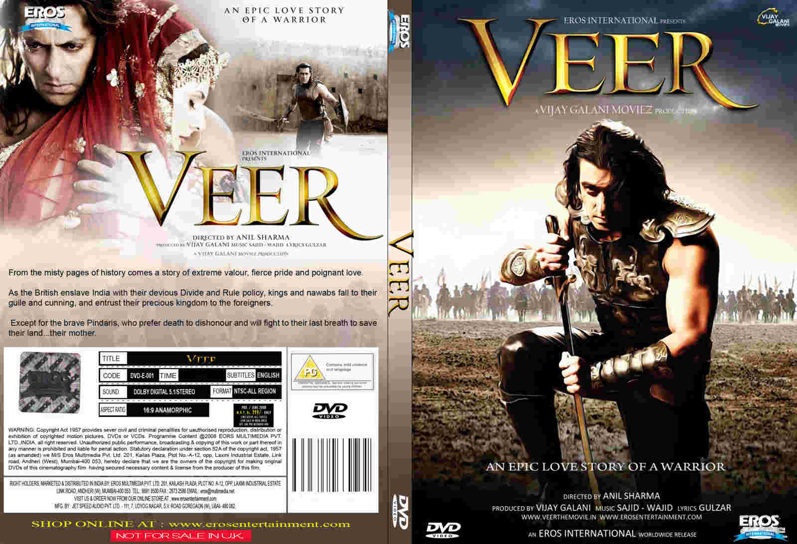 VEER (2.010) con SALMAN KHAN + Jukebox + Sub. Español VEER