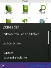 ZXReader v.2.0.0 Beta2 (S60v3) Screenshotlegend0003