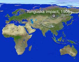 Le saviez-vous?L'explosion mystérieuse en Tunguska, 1908 Localisation-impact-tunguska