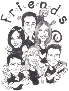 Dessins et caricatures sur le cast de la série FRIENDS