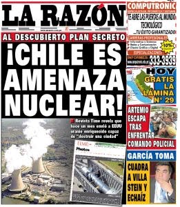 Si Chile fuera radical se hubiese ido a Guerra contra Bolivia hace 3 días y una planta nuclear gigan Portada_larazonnuclear