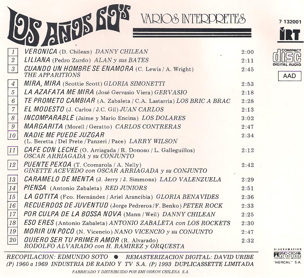 Cd Los años 60-vol-1 varios artistas 2009-01-20-1645-49