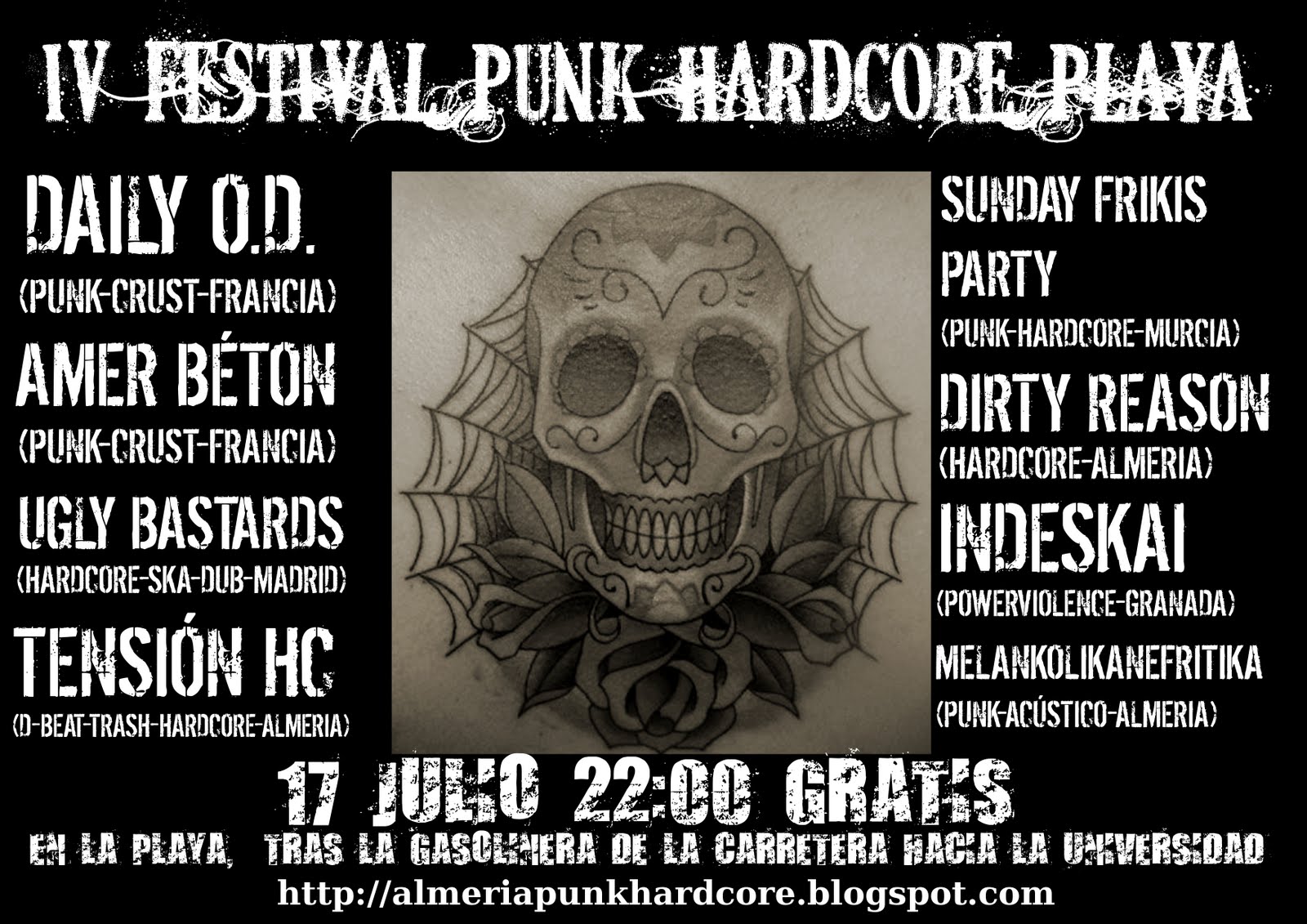 Festival Hardcore Punk en la playa de Almería este sábado Cartelplaya