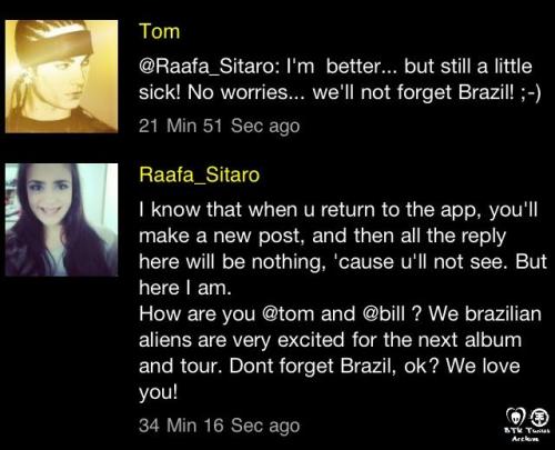 BTK APP Alien Wall - Tom responde fã sobre o Brasil Tumblr_mi74ftxyPI1rv3ublo1_500