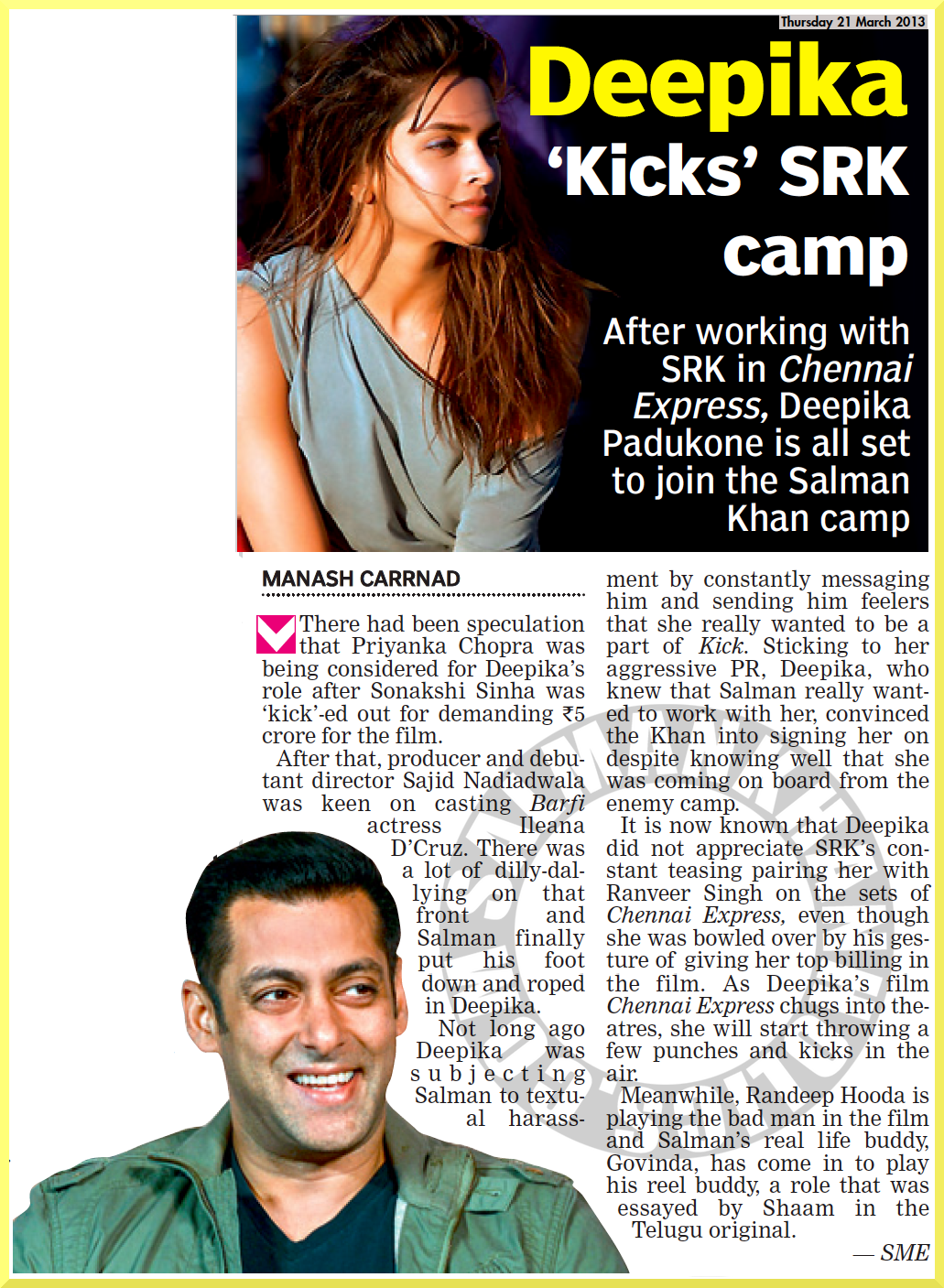 ★ Deepika 'Kicks' SRK camp! Is set to work with Salman Khan in Kick ! Tumblr_mjzdnjIKPm1qctnzso1_1280