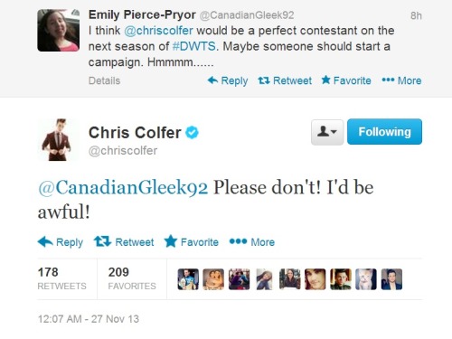 Chris Colfer Tweets - Page 24 Tumblr_mwxck087nP1r8h8p3o1_500