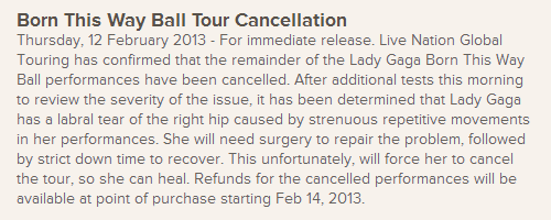 Gaga needs surgery; has to cancel rest of tour Tumblr_mi6nb4m5hr1qdmb8eo2_500