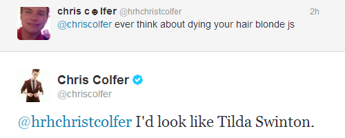 Chris Colfer Tweets - Page 24 Tumblr_mwy74owDnW1qe476yo7_500