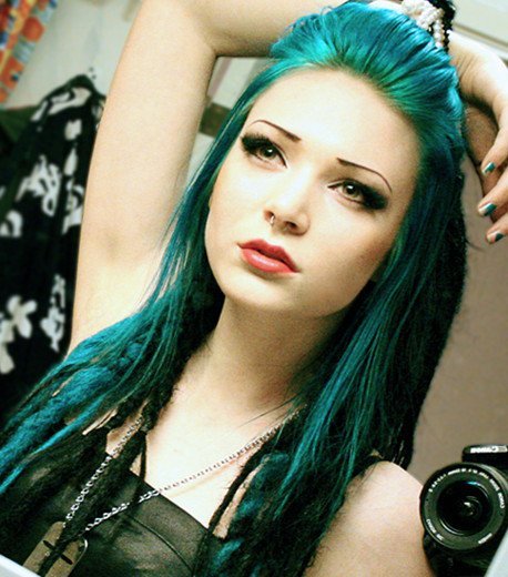 Emo Girl green hair Tumblr_m5sebrTRhN1rx6vg7o1_500