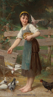 Copii in pictura Munier_1890_08_feeding_the_doves_wm