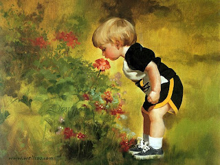 Copii in pictura Painting_children_childhood_kjb_DonaldZolan_34GrandmasGarden_sm