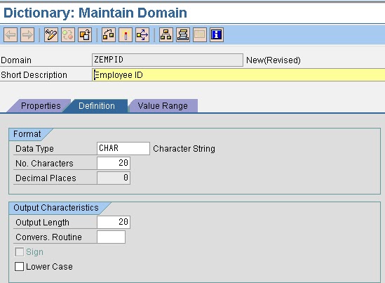 Creating domain step by step in SAP DM_2