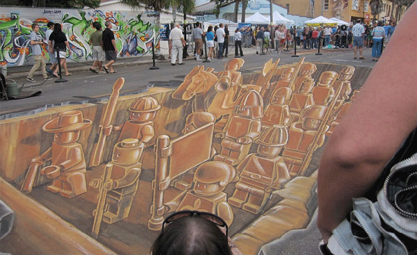 تقنية الـ 3D على أسطح الأرض حيث الإبداع المدهش  Sidewalk-chalk-street-art-zinnia-jones-2