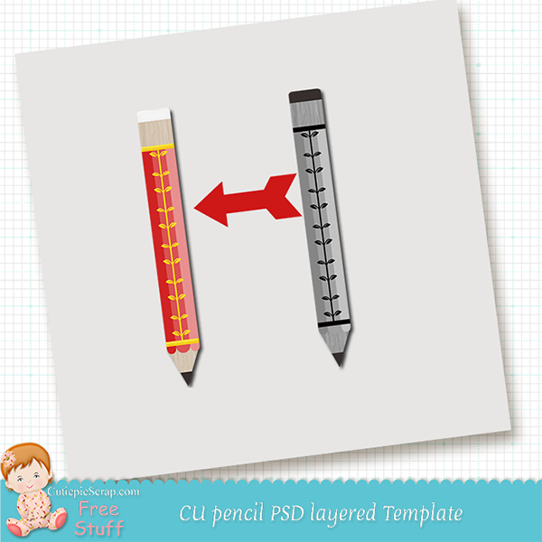 CU pencil PSD layered Template Pencill