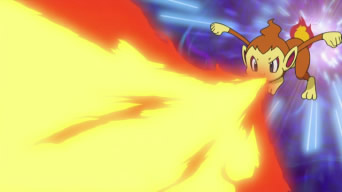 Floresta Pokémon Flint_Chimchar_Flamethrower