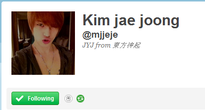 Akanishi Jin sigue a Jaejoong en Twitter; Jaejoong cambia su perfil Jyjfromdbsk