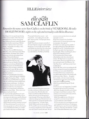 Sam Claflin Menciona a Kristen, Robert & ‘Snow White and the Huntsman’ en Elle UK Junio! Vsuon