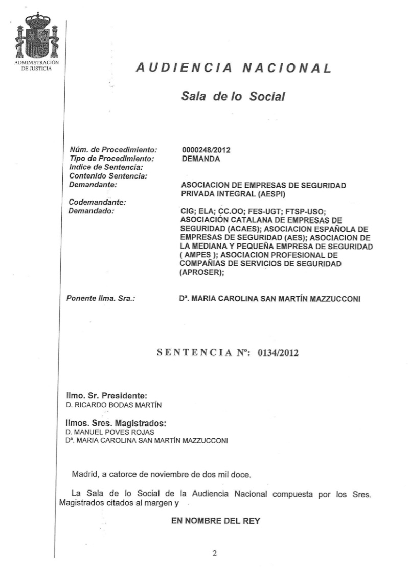 Desestimada la demanda de impugnacin del Convenio Colectivo por parte de AESPRI Audien10