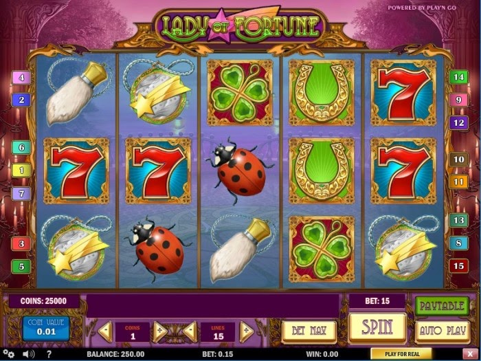 Game slot machine SLOT-LADY-OF-FORTUNE-PLAY-GO