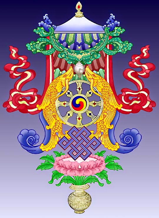 Los Ocho Signos Auspiciosos Tibetanos "El Cuerpo del Buda" Mandala%2Bde%2B8%2Bsignos%2Bauspiciosos