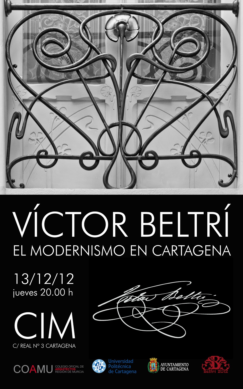 Exposición VICTOR BELTRÍ: EL MODERNISMO EN CARTAGENA 1768_flyer_9a