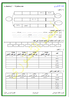 مذكرة رياضيات للصف الثالث الابتدائي للأستاذ الشنتوري 3