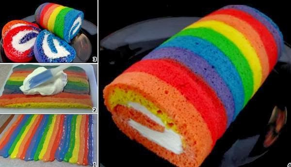 فن تقديم الأطعمة (20 ) صورة  Rainbow-cake-roll