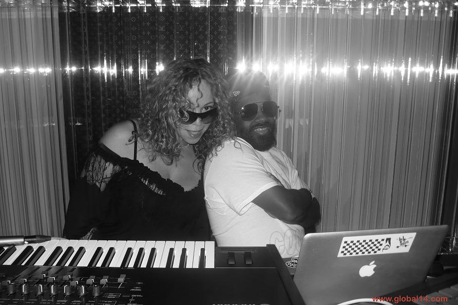 Mariah Carey en el estudio grabando su nuevo disco!  092411MCJD1