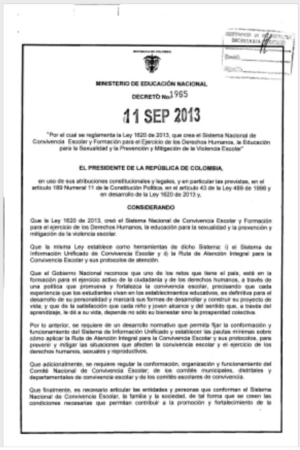 El presidente liberal de Colombia introduce subrepticiamente el camino al aborto, intentando camuflarlo en una ley escolar Decreto