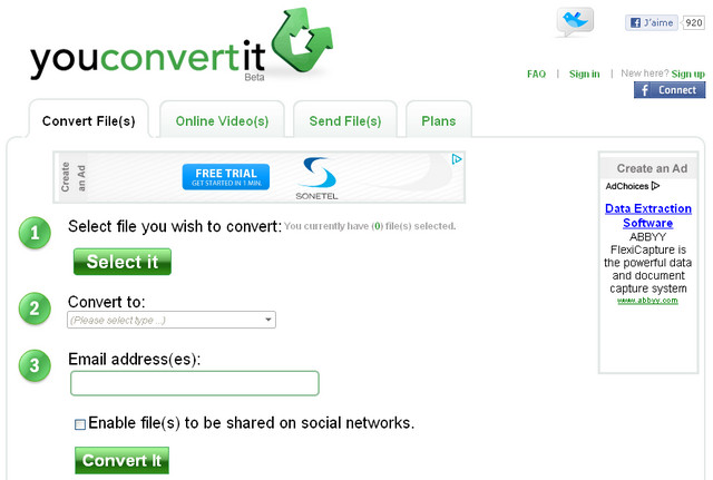 Convertir vos fichiers dans différents formats avec YouConvertIt Youconvertit