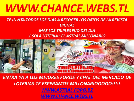 LA MEJOR PAGINA WEB DE LOTERIAS Y PARLEYS WWW.CHANCE.WEBS.TL Diapositiva1