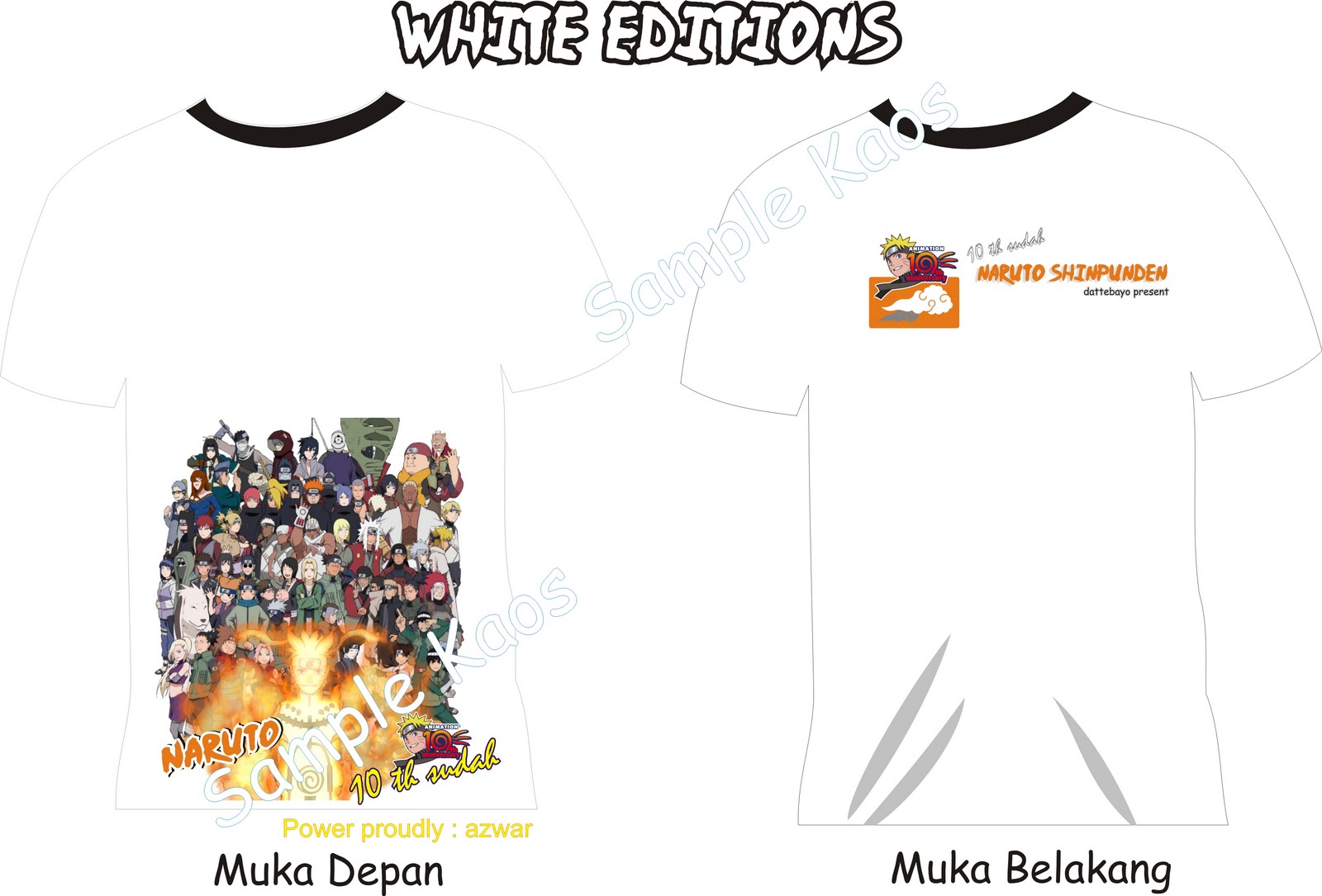  T-shirt Naruto Shinpunden 10 Tahun anniversary Nr%2B10%2Bth%2Banniversary%2528buatpin%2B%2529