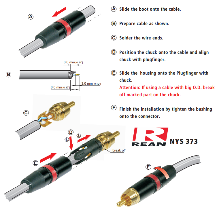 Conectores Rean-NYS373-2-RCA-Plug-Instructions