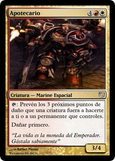 Cartas Warhammer 40k para Magic Apotecario