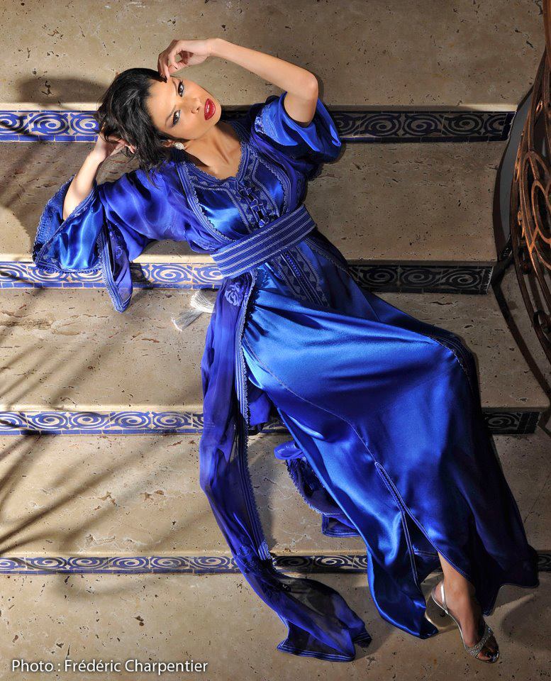 موديلات قفطان Caftan_Bleu_Kao_Nessma_TV