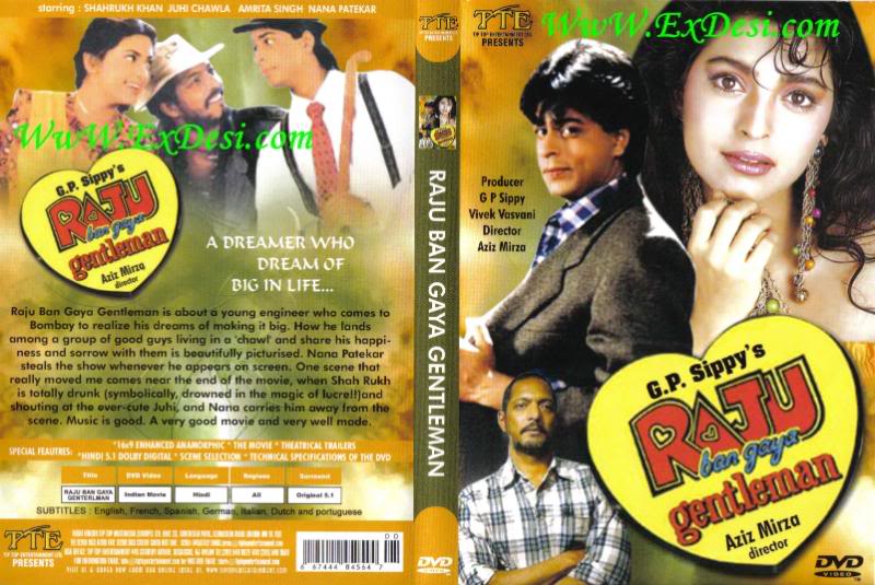 RAJU BAN GAYA GENTLEMAN (1.992) con SRK + Jukebox + Vídeos Musicales + Sub. Español RajuBangayaGentlemanDVDCover