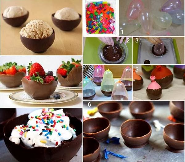 فن تقديم الأطعمة (20 ) صورة  Chocolate-Bowls-Using-Balloons