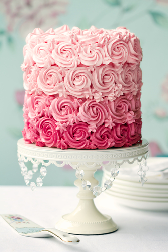 Ophelia's Home Ombre_Pink_Rose_Wedding_cake