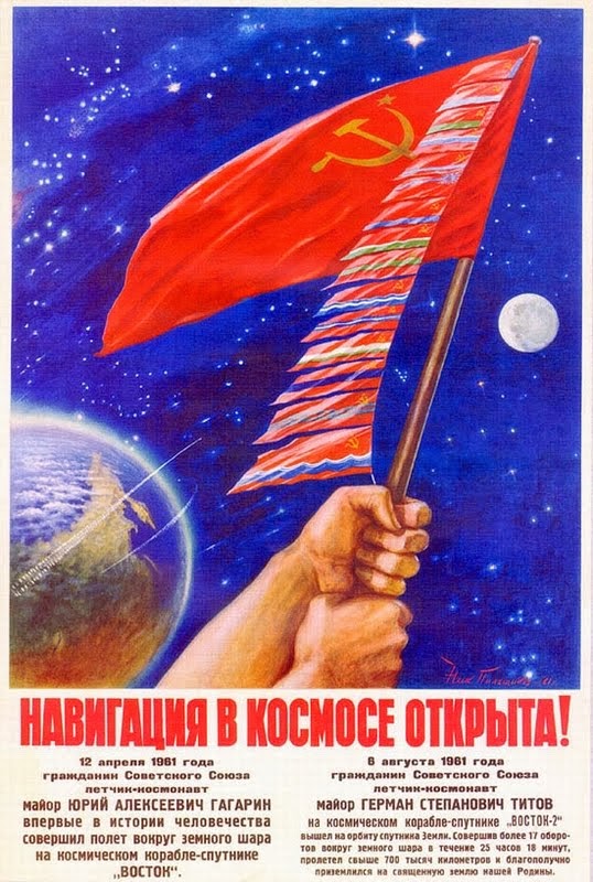 Carteles propagandísticos relacionados con la conquista espacial soviética Sovietpostersspace001-23