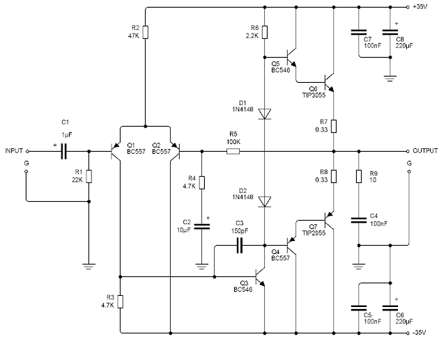 'Esquema de Amplificador de 75W com PCB Amplficador75w