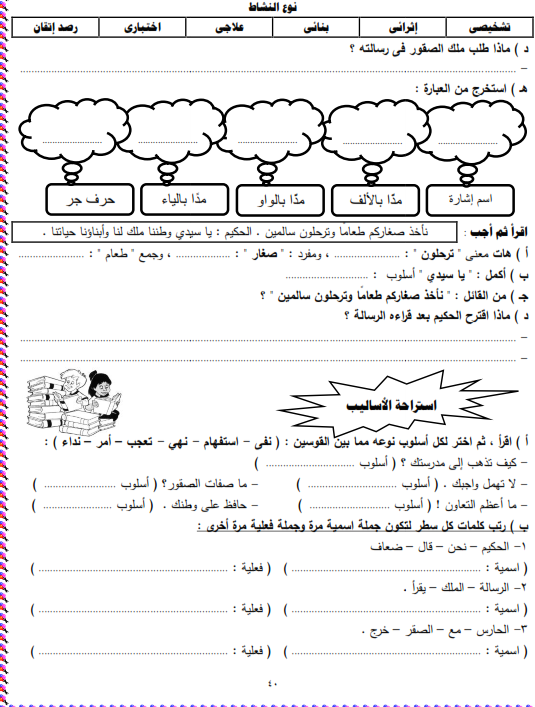 شيتات المجموعة المدرسية لمادة اللغة العربية للصف الثالث الابتدائى على هيئة صور للمشاهدة والتحميل The%2Bthird%2Bunit%2B3%2Bprime_007