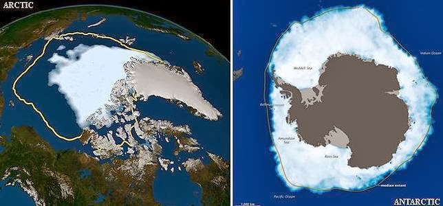 Polos opuestos: La Antártida crece mientras el Ártico encoge  Antartico-artico