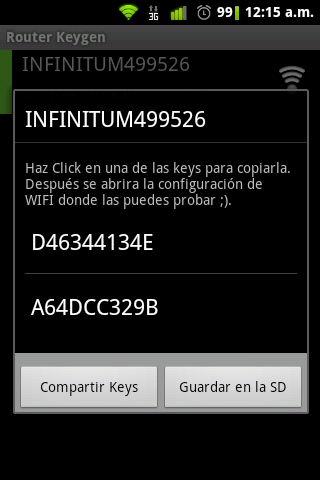 Obtener claves wifi infinitum XXXX y infinitum XXXXXX con android Router-Keygen-1