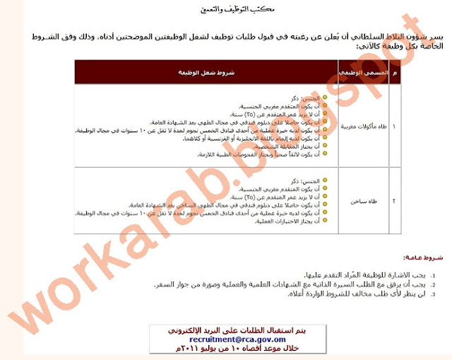 المغرب - وظائف شئون البلاط السلطانى العمانى 1