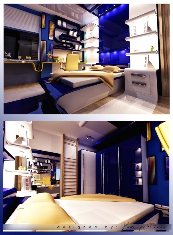 مكتبات للغرف ..  Funky-teenage-rooms-hariyepinar-582x791