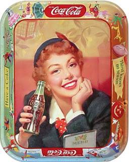 Coca Cola 1950smenugirltray