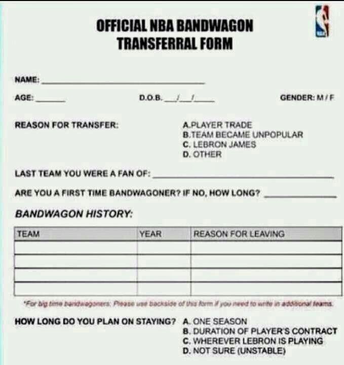 Comments From The Other Side - Finals Game 5 Bonus Edition Nba-bandwagon-transfer-form