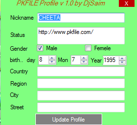  Program: PkFile UpDate ProFile By DjSaim@Nc 23