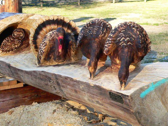 Animals Carved In Tree Trunk Image016