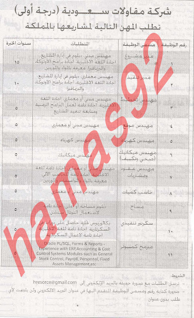 اعلانات وظائف جريدة الاهرام الجمعة 1 مارس 2013 وظائف دول الخليج 17